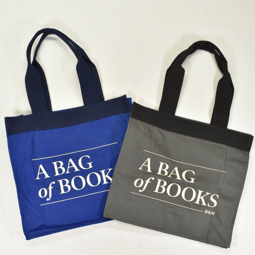 Lot 2 Barnes & Noble A Bag Of Books Tote Bag 100% Cotton Canvas Library